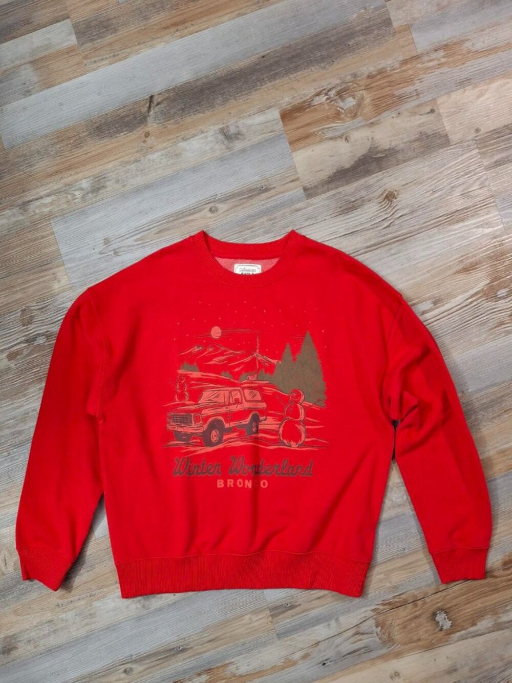 American Eagle Winter Wonderland Crewneck Sweatshirt Ford Bronco Sweatshirt Med